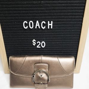 Coach Trifold Gold/Bronze Wallet